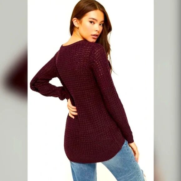 Ardene Purple Chunky Knit Sweater, Size Medium, Good Used Condition - Picture 11 of 11